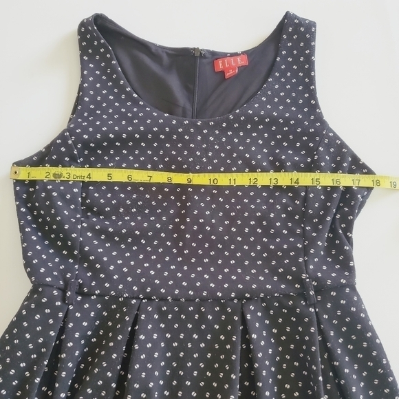 7131 * Elle Polka Dot Midi Dress Black White Size 12 - Picture 8 of 10
